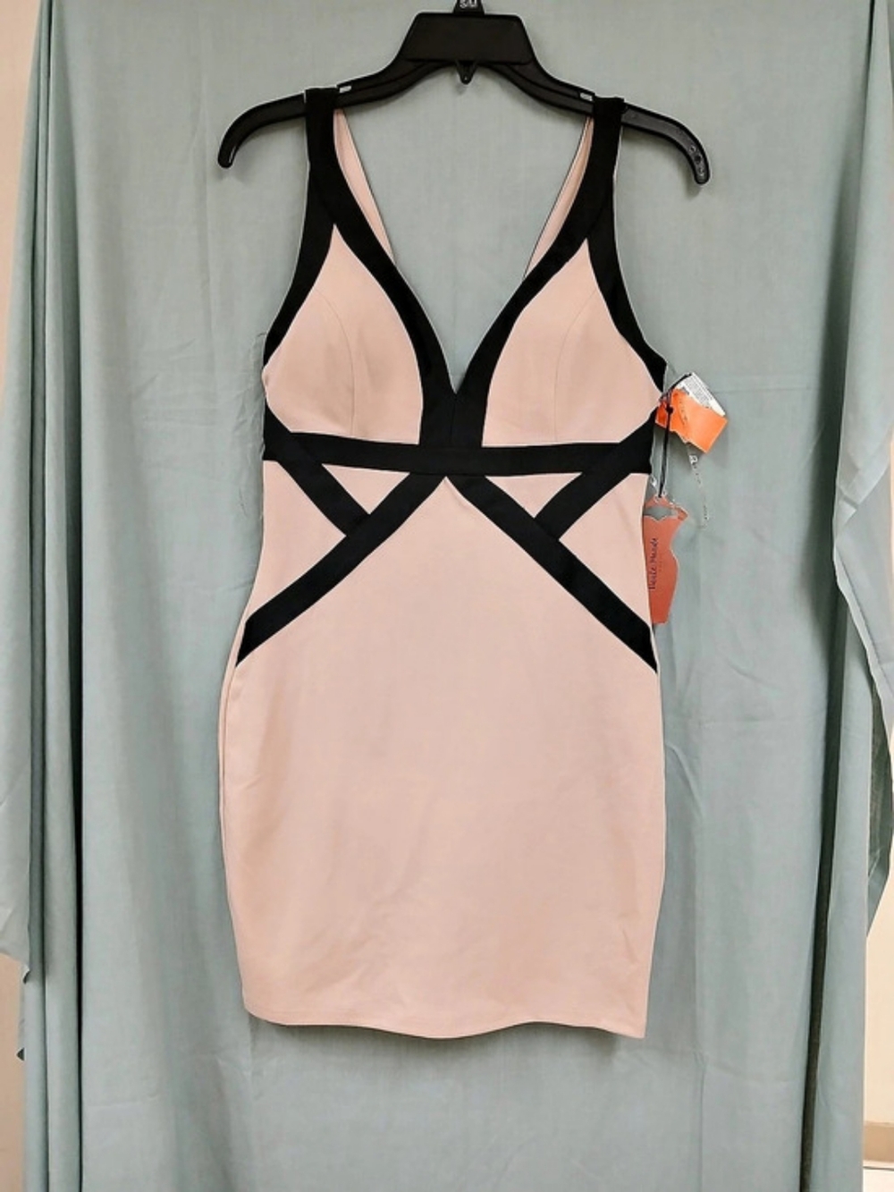 Haute Monde Pink & Black Mini Dress Size Medium NWT